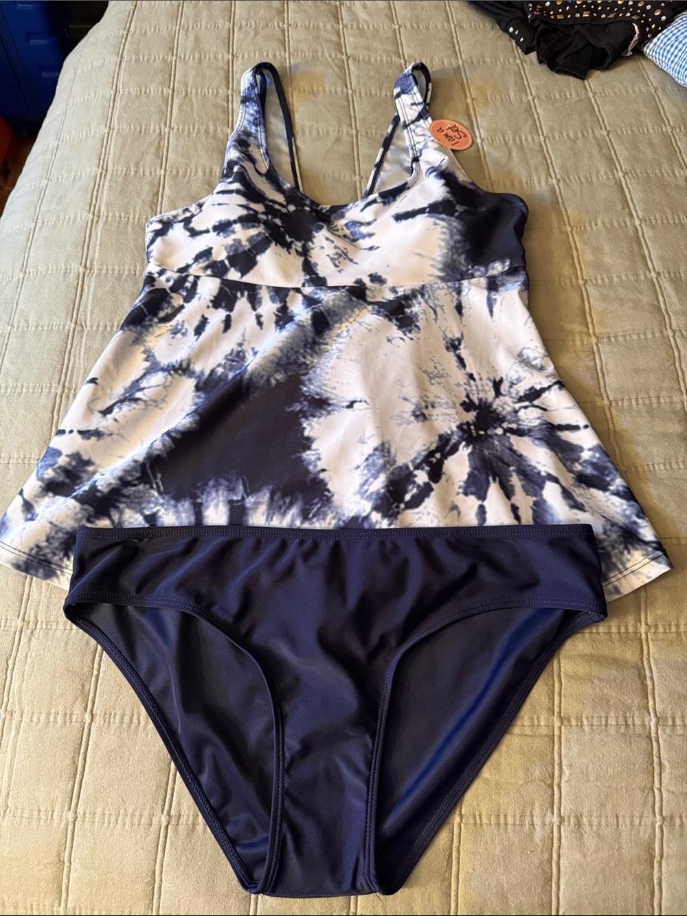 Women’s Navy Tie-Dye Tankini two Piece Swim Set